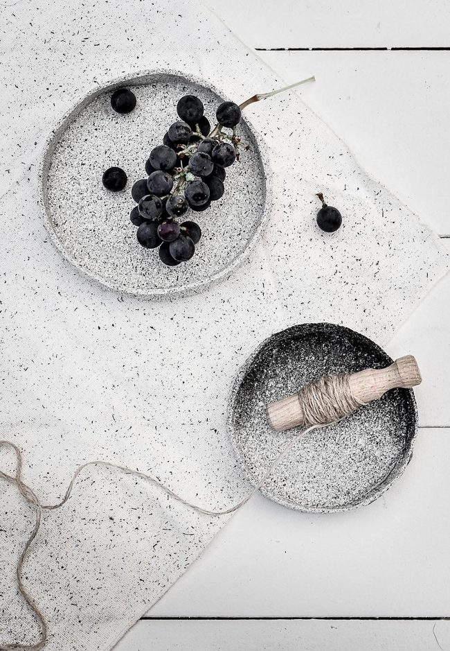 Black Speckled Plates With Organic Depth