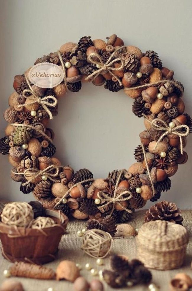 Natural Elements Wreath With Pearls