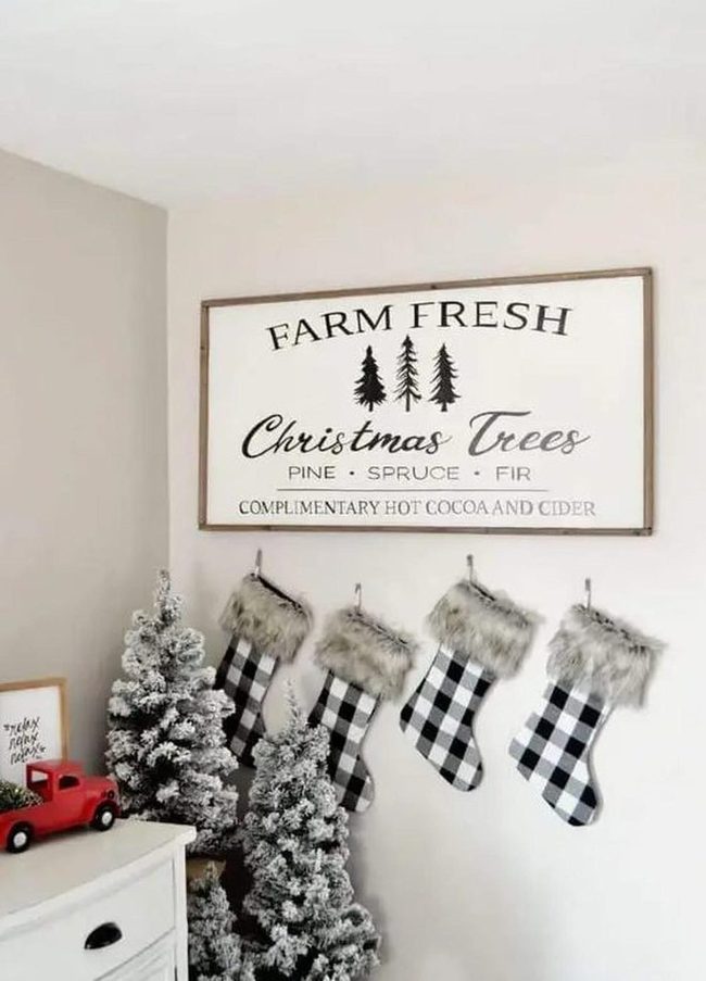 Black Plaid Stockings With Red Accents