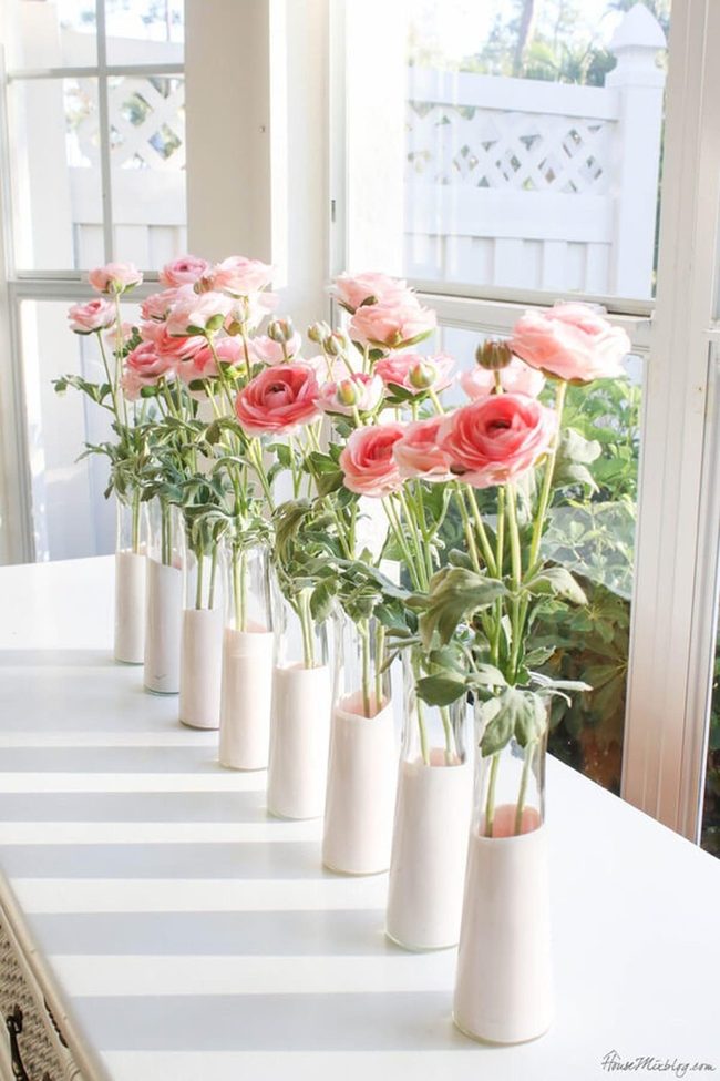 Ombre Dipped Vases Wedding