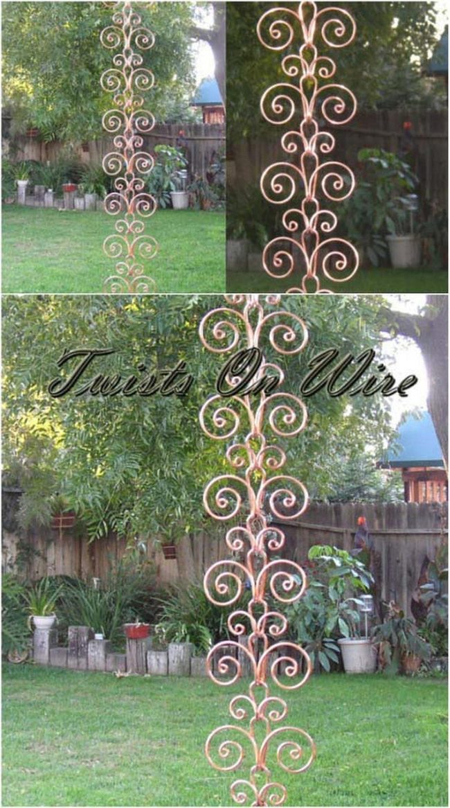 Copper Spiral Rain Chain