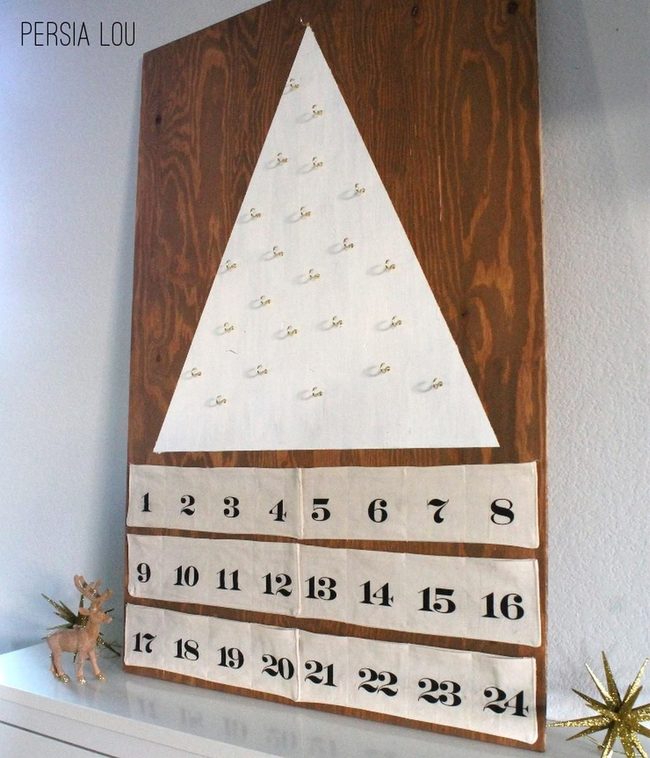 Dark Wood Triangle Advent Calendar