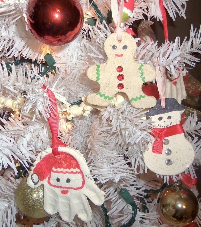 Shiny Red Ornaments And Gingerbread Ribbons