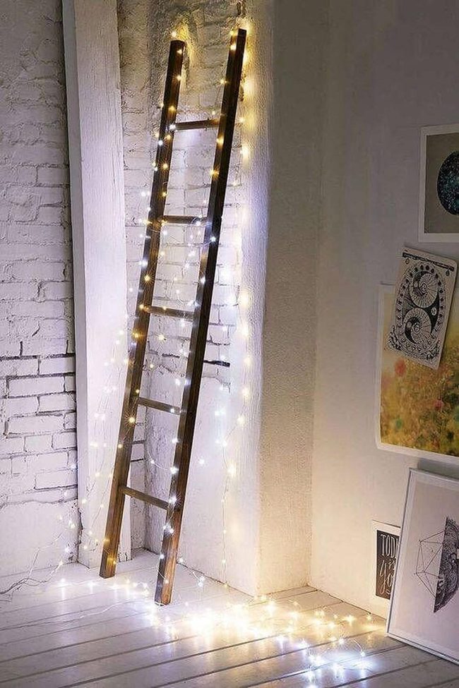 Wooden Ladder String Lights