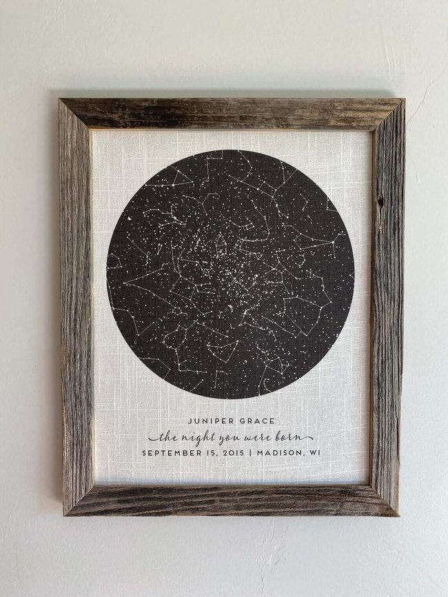 Newborn Night Sky Linen Print