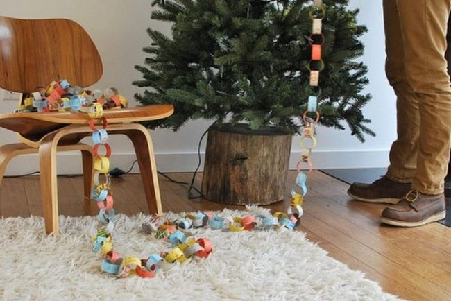 Colorful Paper Chains Draping Down