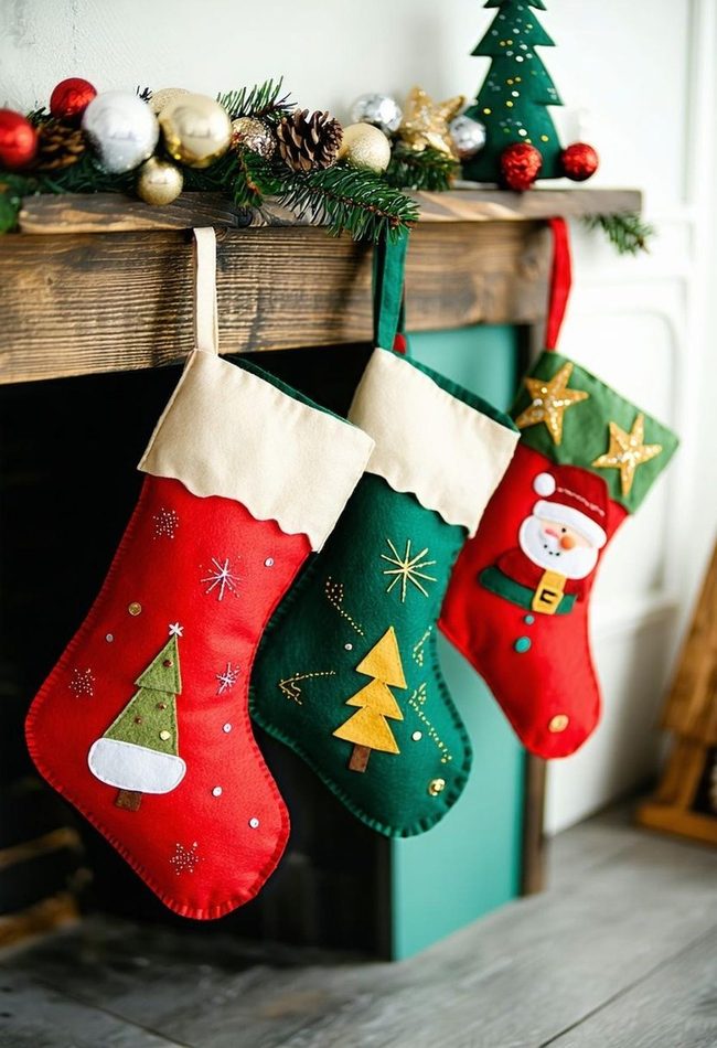 Colorful Felt Handmade Stockings
