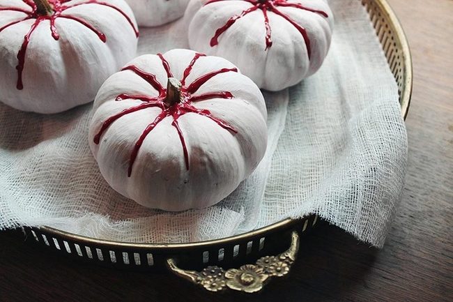 White Pumpkins Red Drips