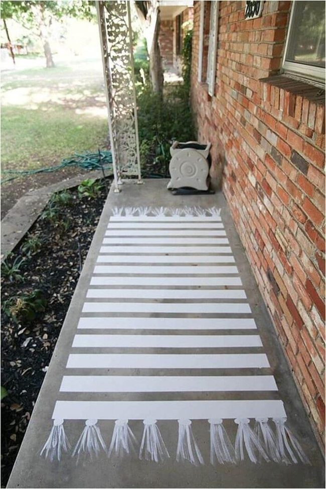 Hand-Painted Concrete Patio Rug