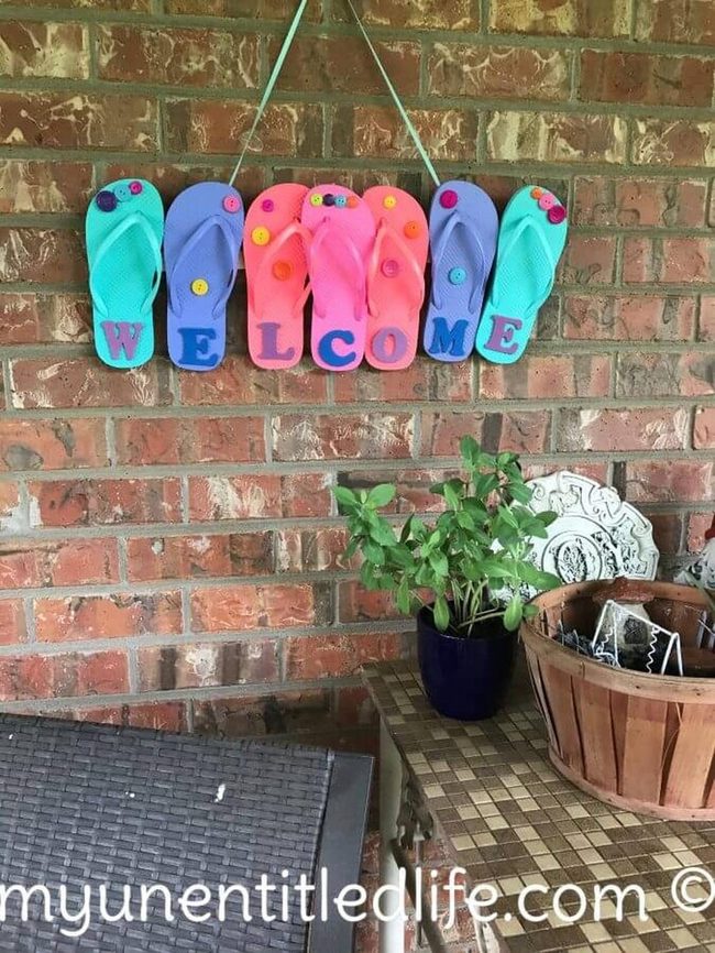 Flip Flop Welcome Sign Rainbow