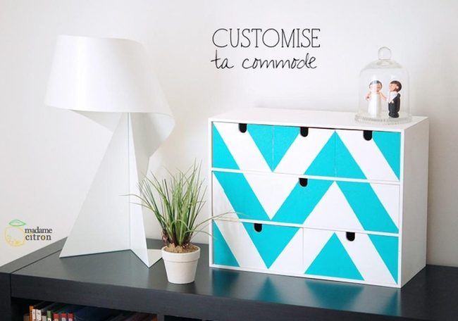 Blue Geometric Dresser Statement