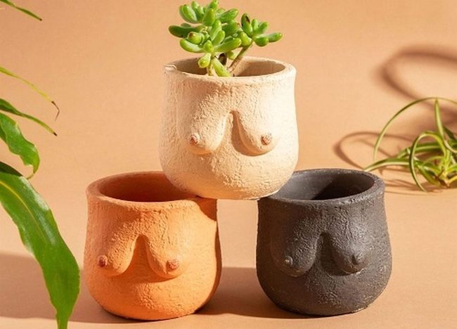 Cheeky Ceramic Breast Planters