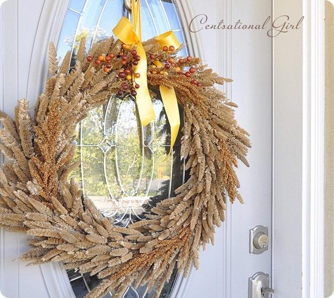 Wheat And Red Berries Door