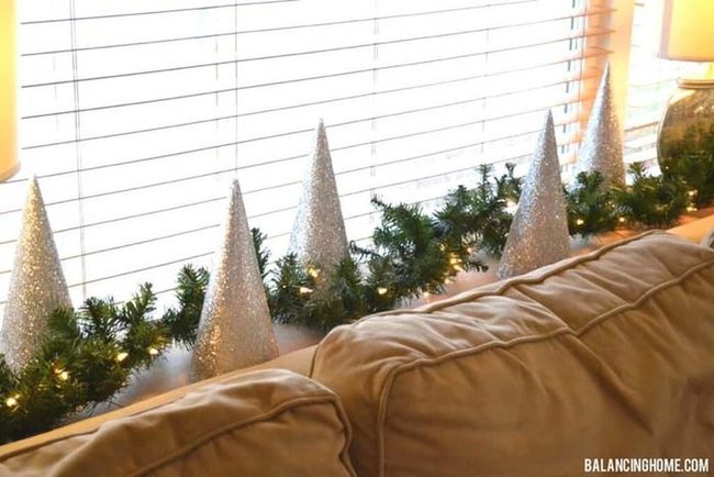 Glittery Cone Trees Sparkle