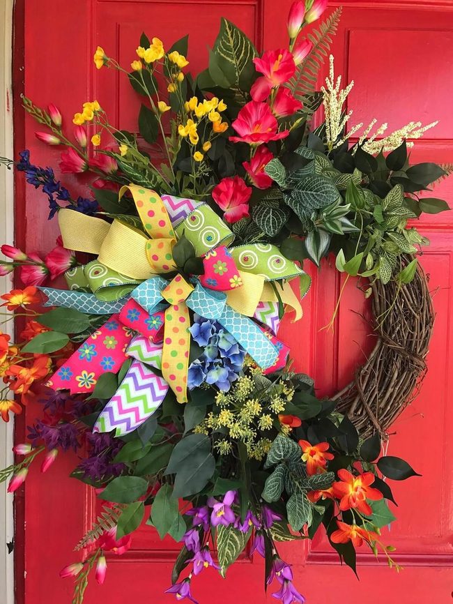Rainbow Florals With Layered Greens
