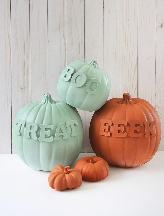 Orange Pumpkins Bold Halloween Words