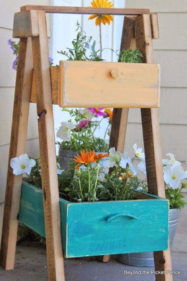 Recycled Drawer A-Frame Planter