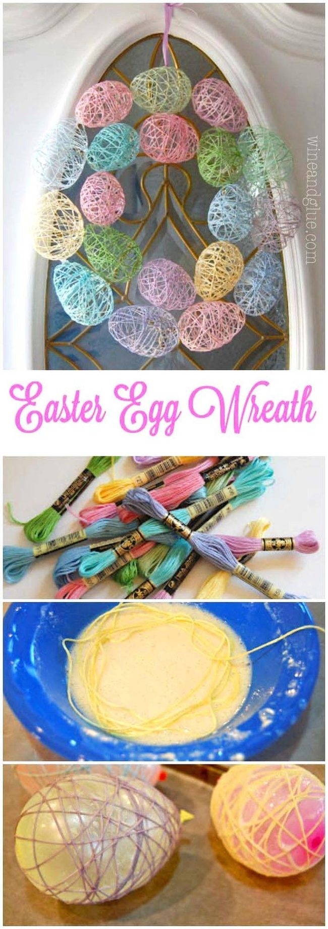 Colorful Thread Balloon Wreath