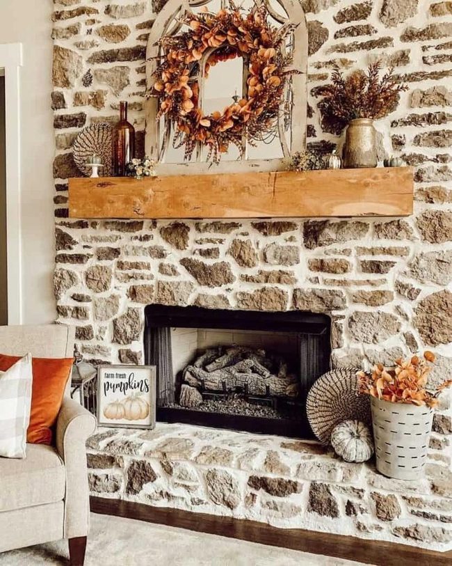 Autumn Orange Pinecone Wreath