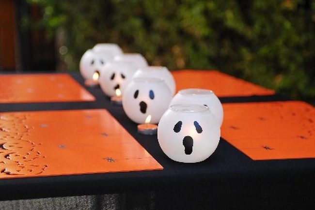 Ghost Ceramics With Orange Spiders
