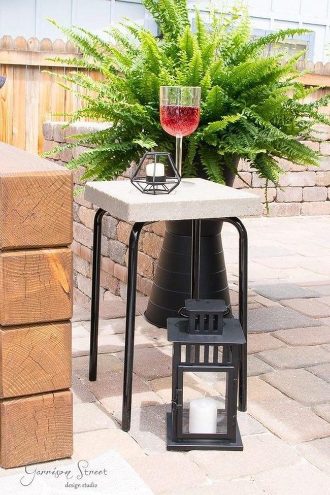 Black Lanterns Stone Patio Escape