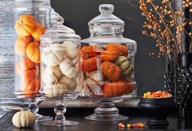 Polished Glass Pumpkins Fall Décor