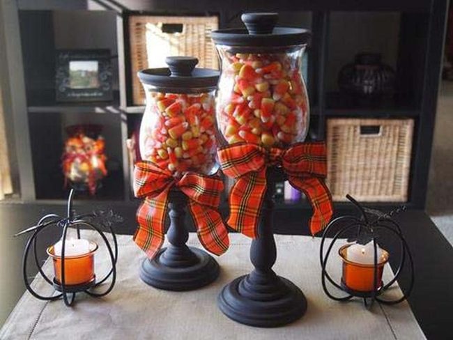 Layered Candy Corn Jars