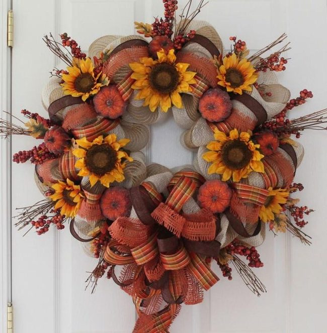 Sunflower Yellow Autumn Wreath