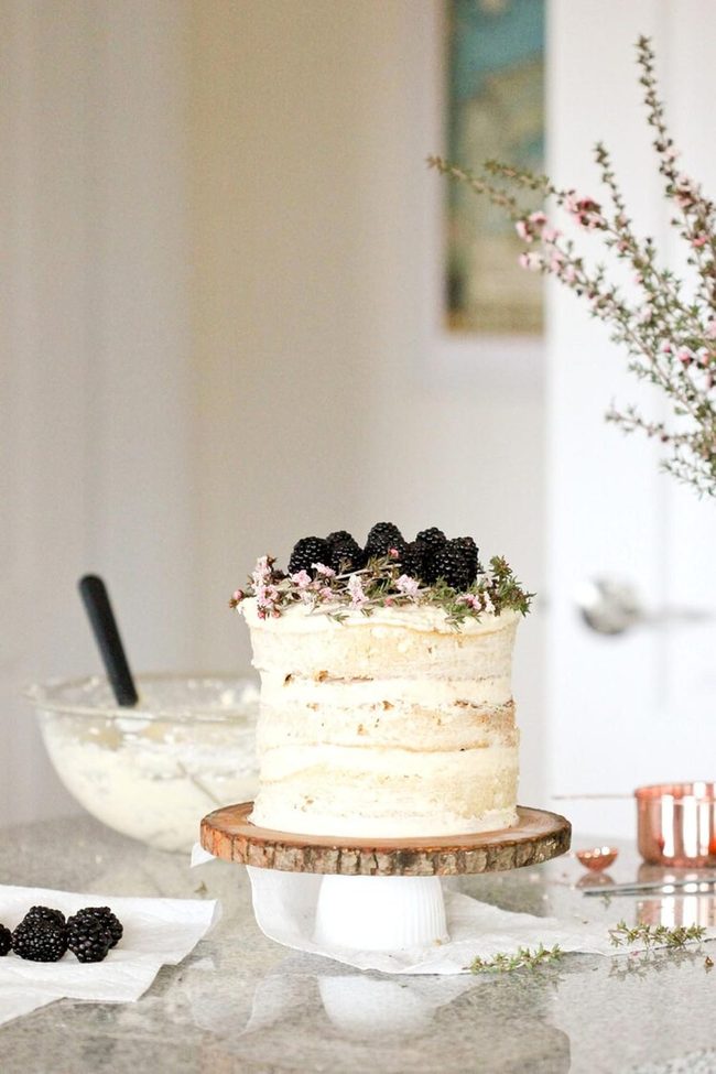 Raw Wood Cake Stand Modern