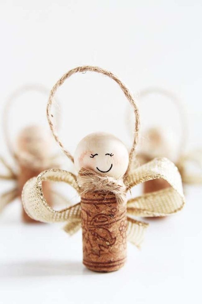 Wooden Cork Angel Ornaments