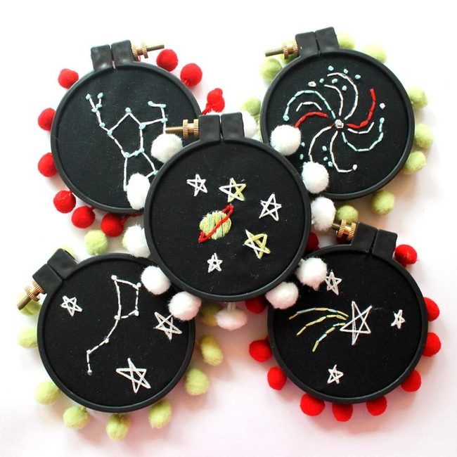 Cosmic Stitches On Dark Canvas