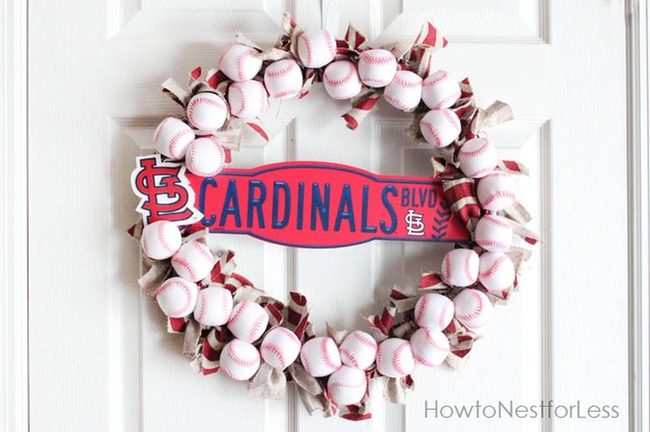 Red Baseballs Cardinals Blvd Wreath