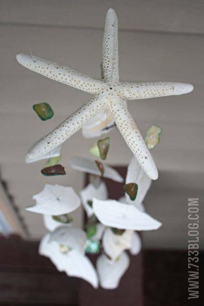 Starfish Shells Glass Beads Chime