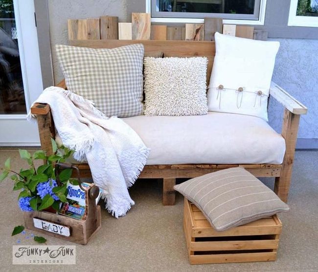 Weathered Wood Garden Bench