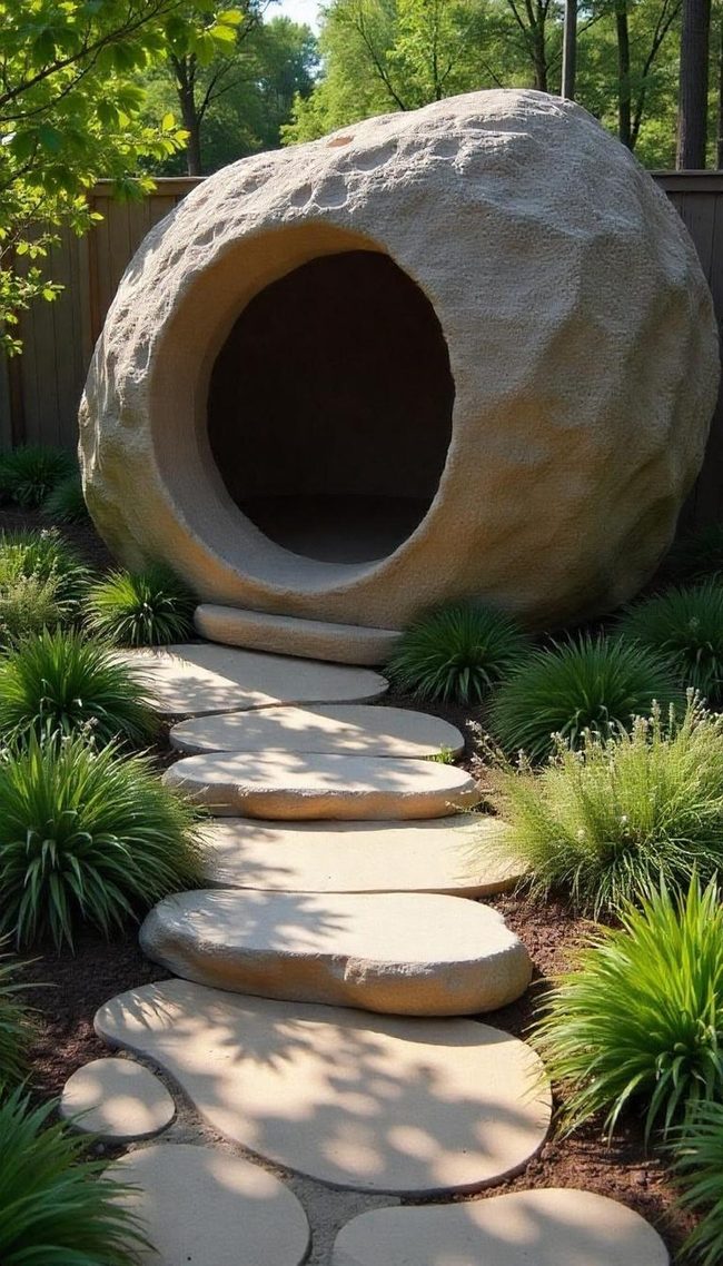 Large Stone Fire Pit Gathering