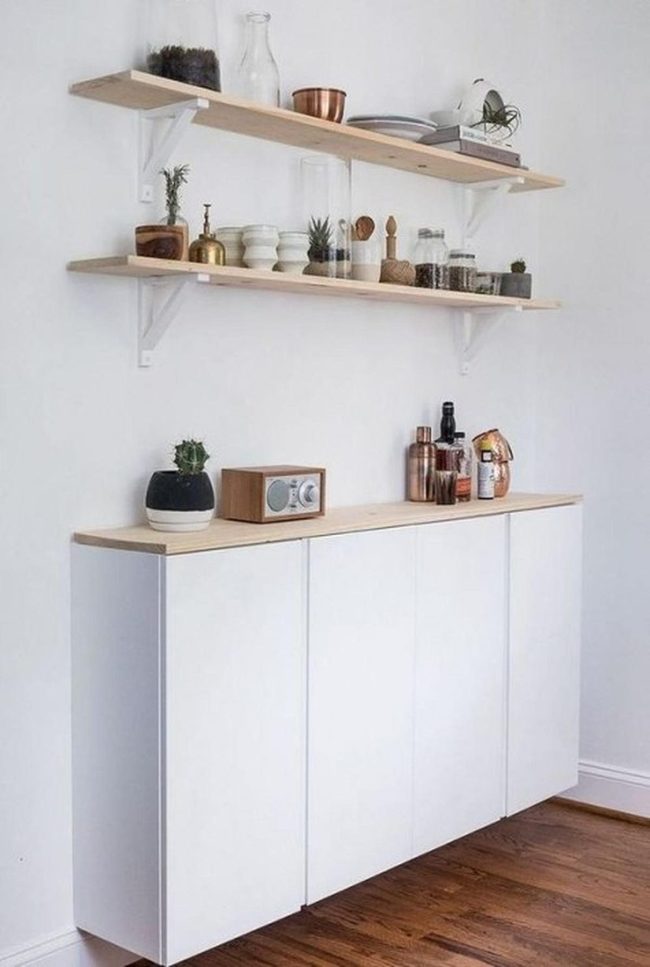 White Kitchen With Natural Wood Warmth