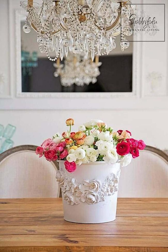 Resin Rose Plastic Bucket