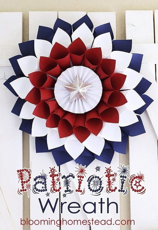 Patriotic Pinwheel Door Wreath