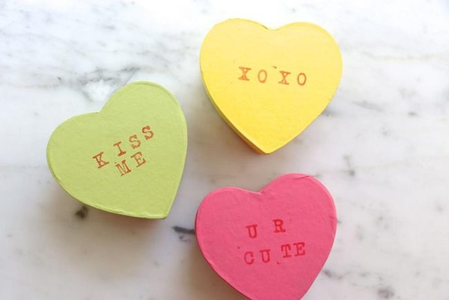 Pastel Hearts With Red Love Messages