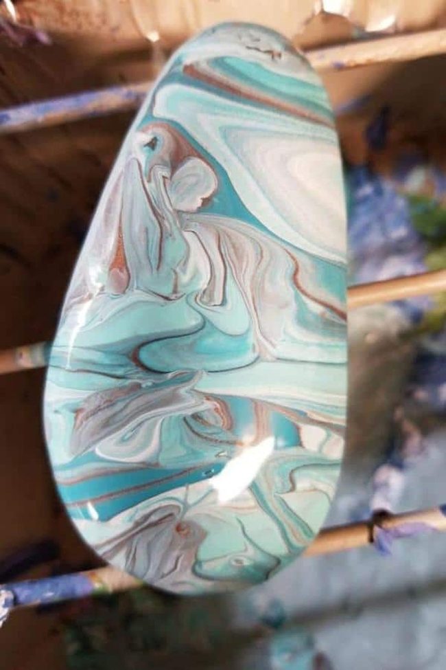 Aqua And Cocoa Marble Pebbles