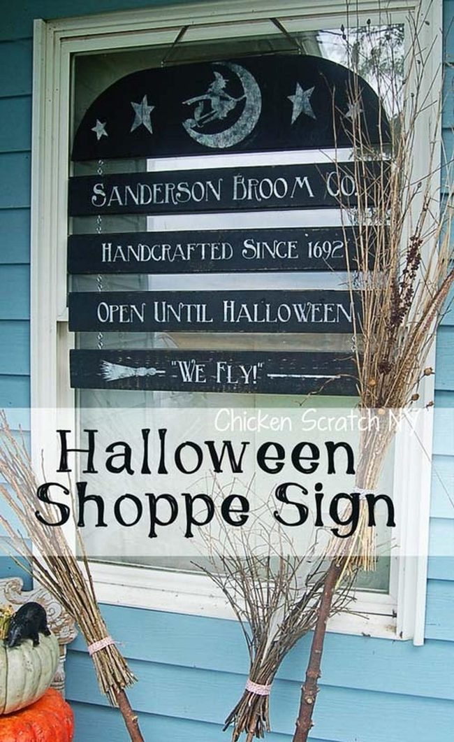 Handmade Black Witch Sign