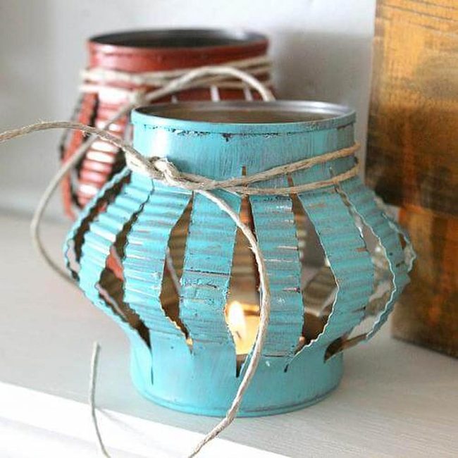 Tin Can Shadows And Turquoise Light