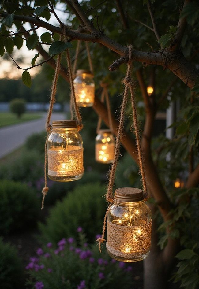 Glowing Glass Jars Illuminate Landscape