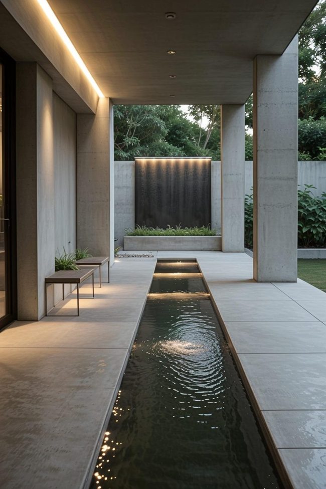 Concrete Porch Waterfall Elegance