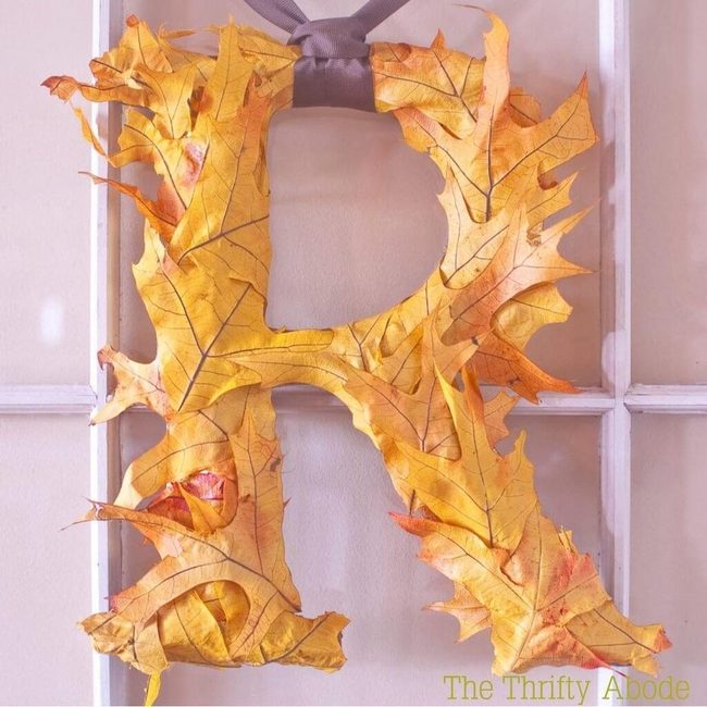 Autumn Leaves Around Giant Letters