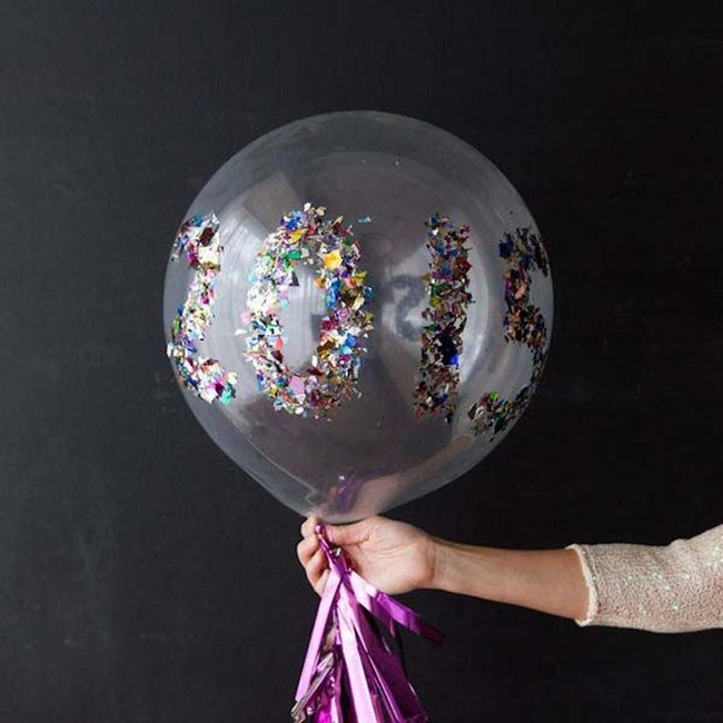 Gold Glitter New Year Balloons