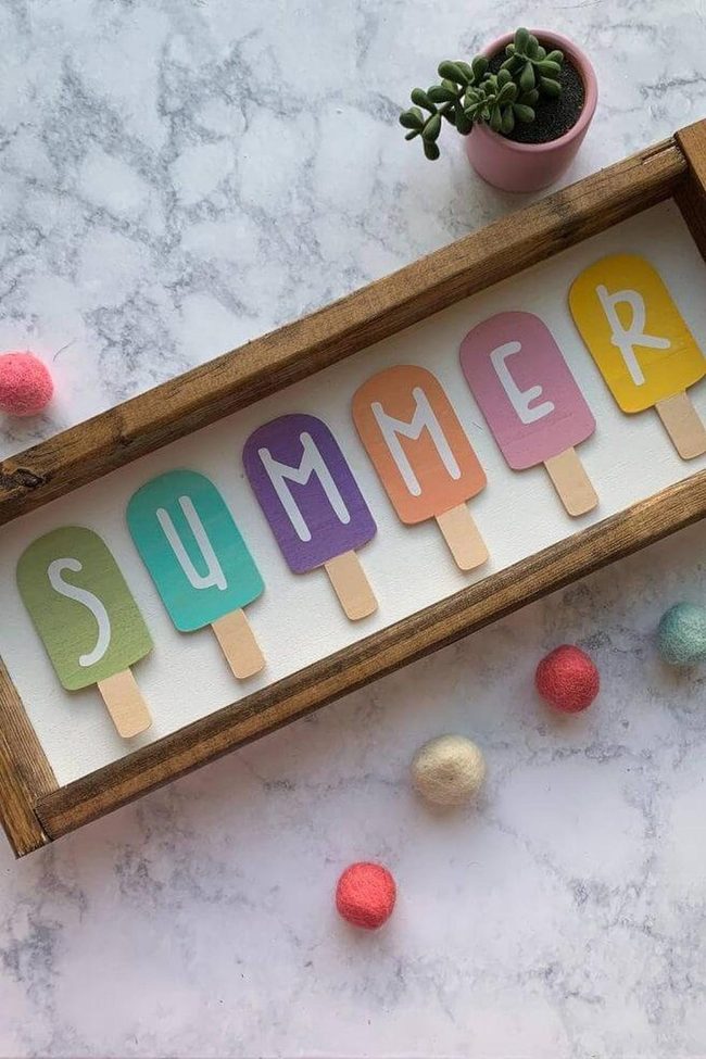Pastel Popsicle Summer Sign