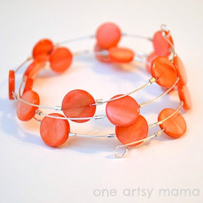 Orange Beads With Silver Accents