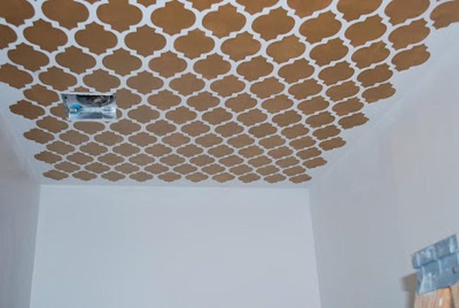 Geometric Brown Ceiling Statement