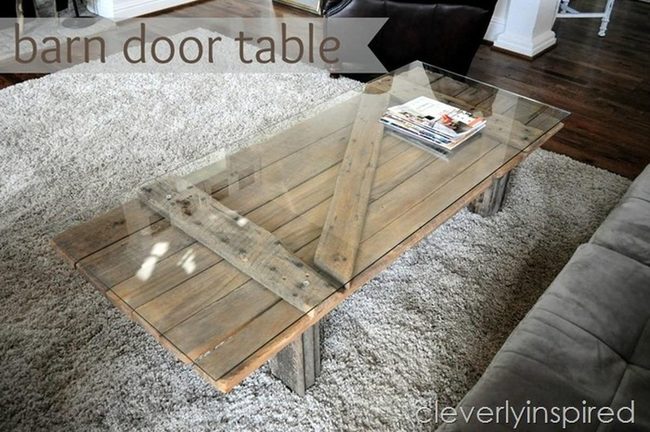 Weathered Wood Barn Door Table